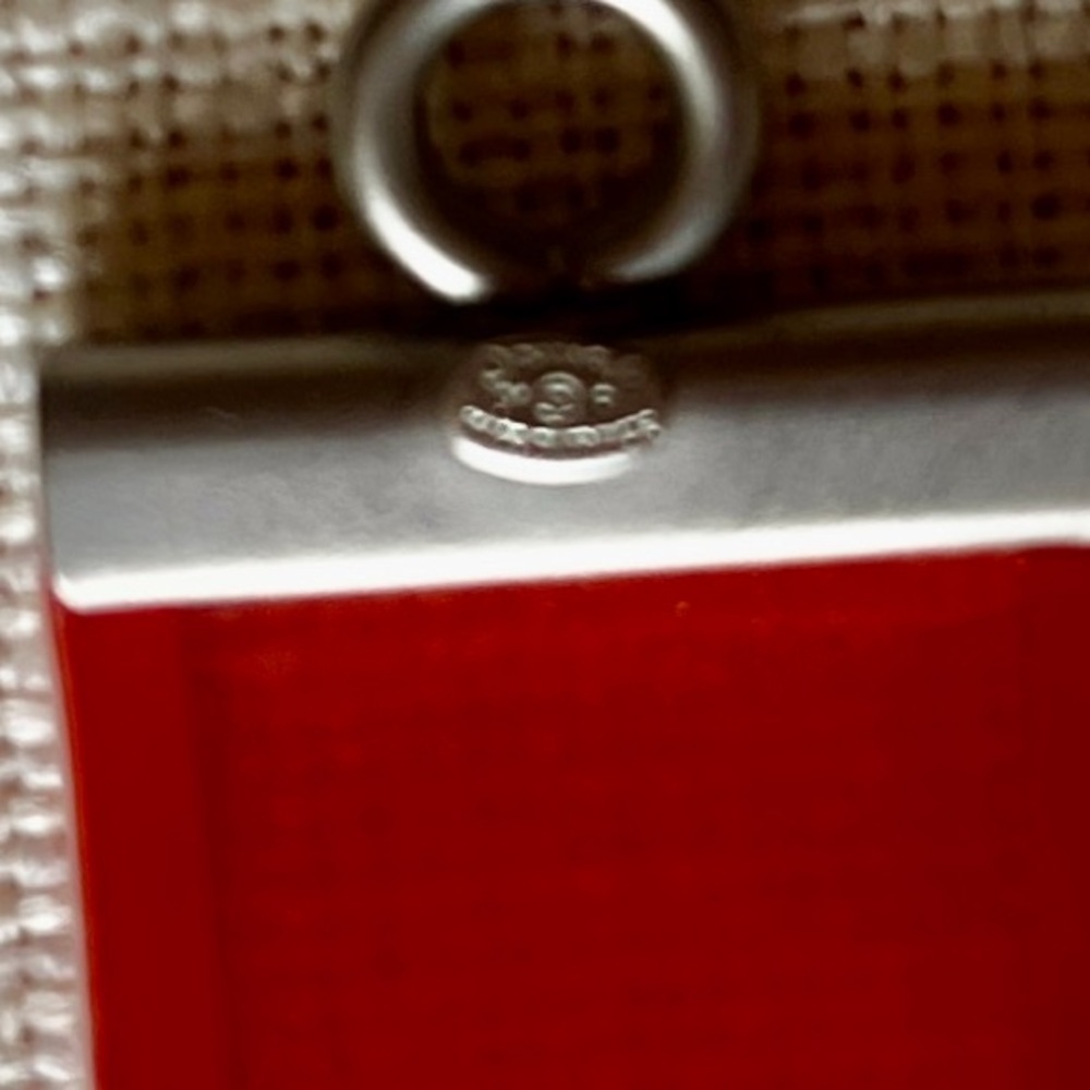 Chanel Vintage Silicone and Palladium Logo  Vibrant Orange - Picture 6 of 7
